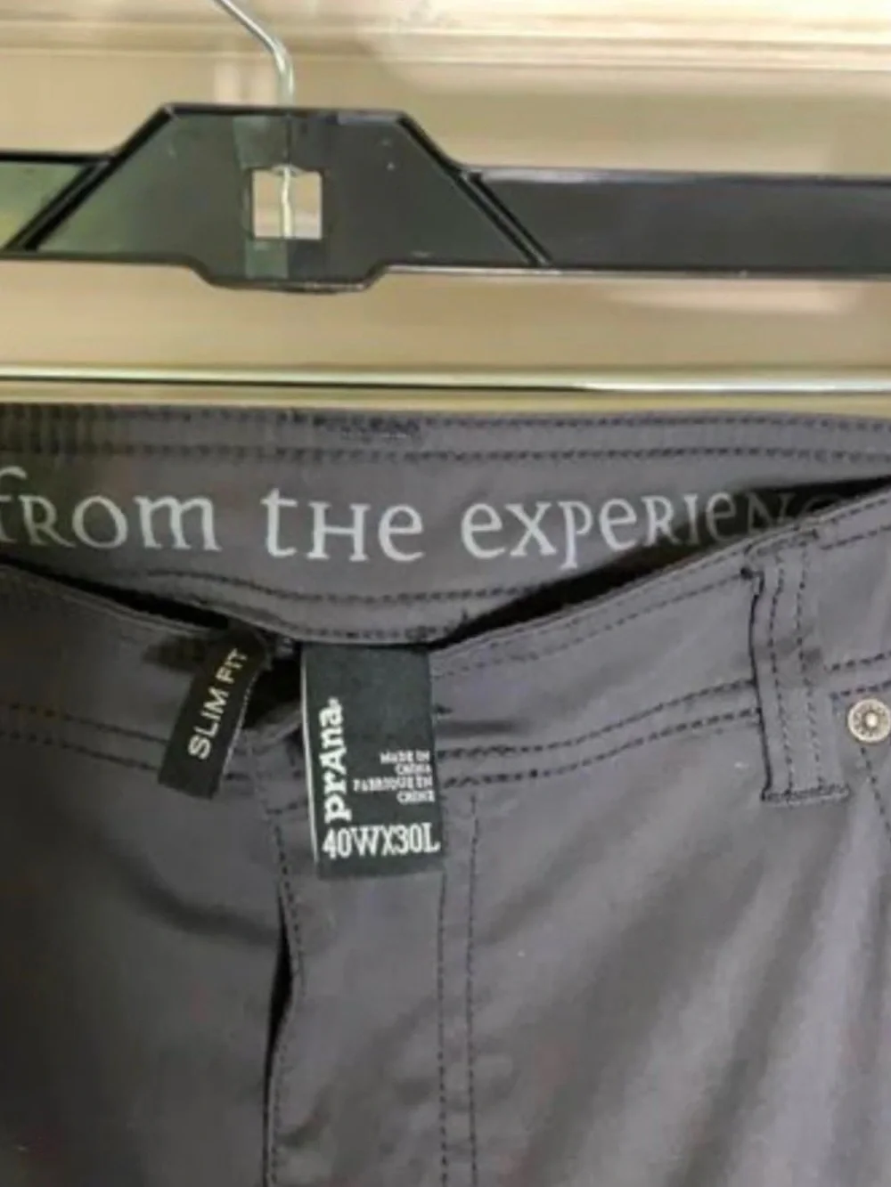 Prana Men's 40x30 Slim Fit Pants — Charcoal Gray